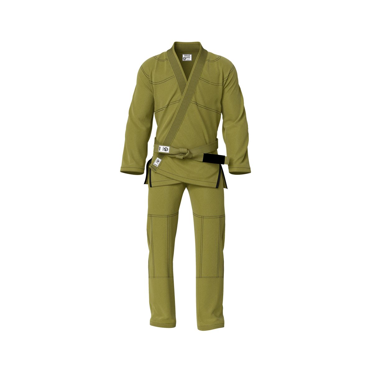 Green gi for beginners worn by white belt during jiu jitsu fundamentals class