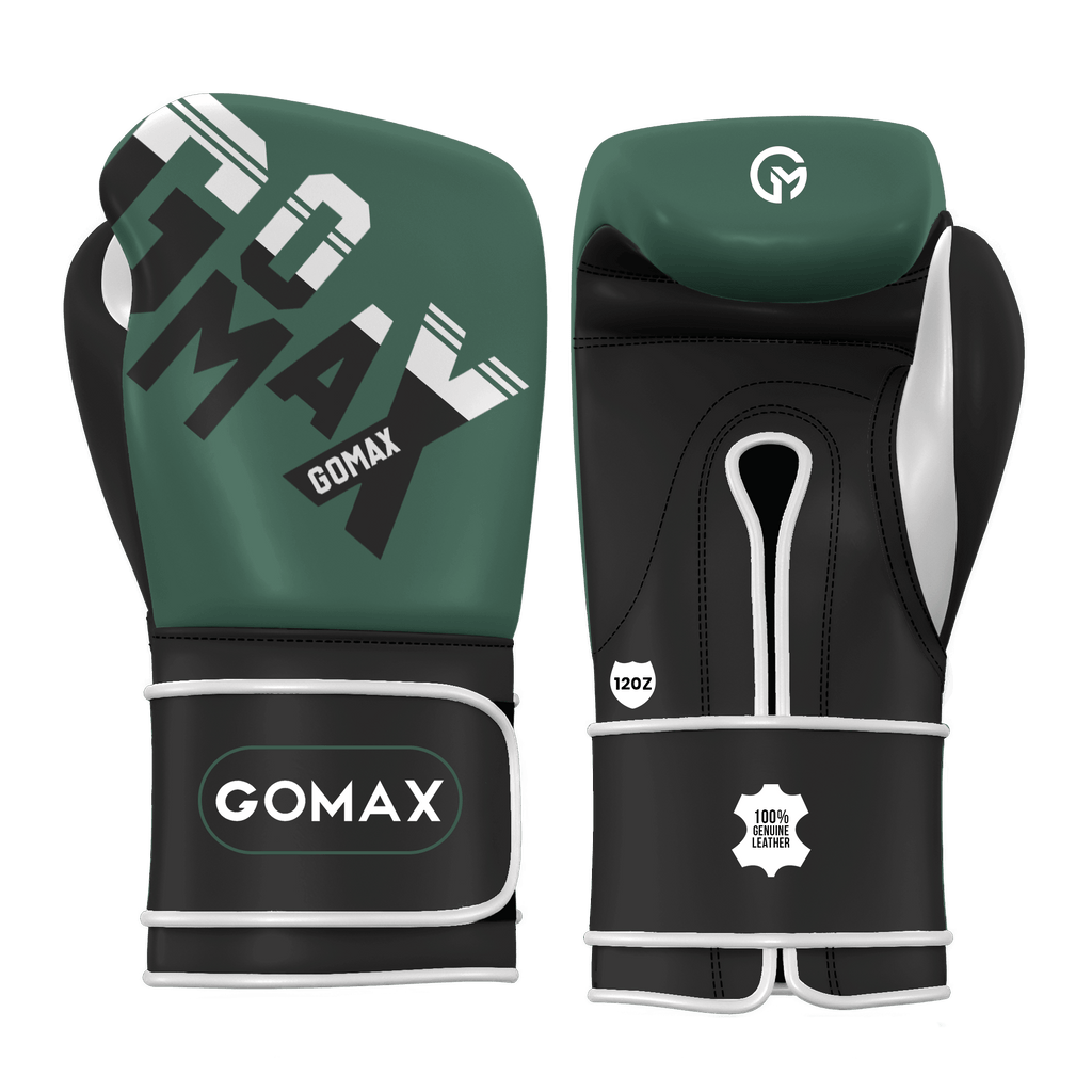 Iron Strike Pro - Streamline | Real Leather Boxing Gloves (Green/Black)