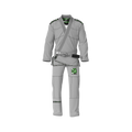 Grey gi for training shown during jiu jitsu sparring session