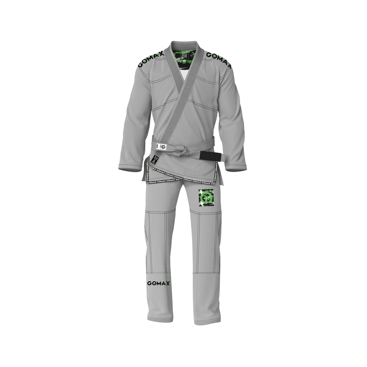 Grey gi for training shown during jiu jitsu sparring session