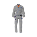 Grey BJJ gi with charcoal finish worn during jiu jitsu sparring