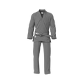 Entry-level grey gi worn by white belt during jiu jitsu training