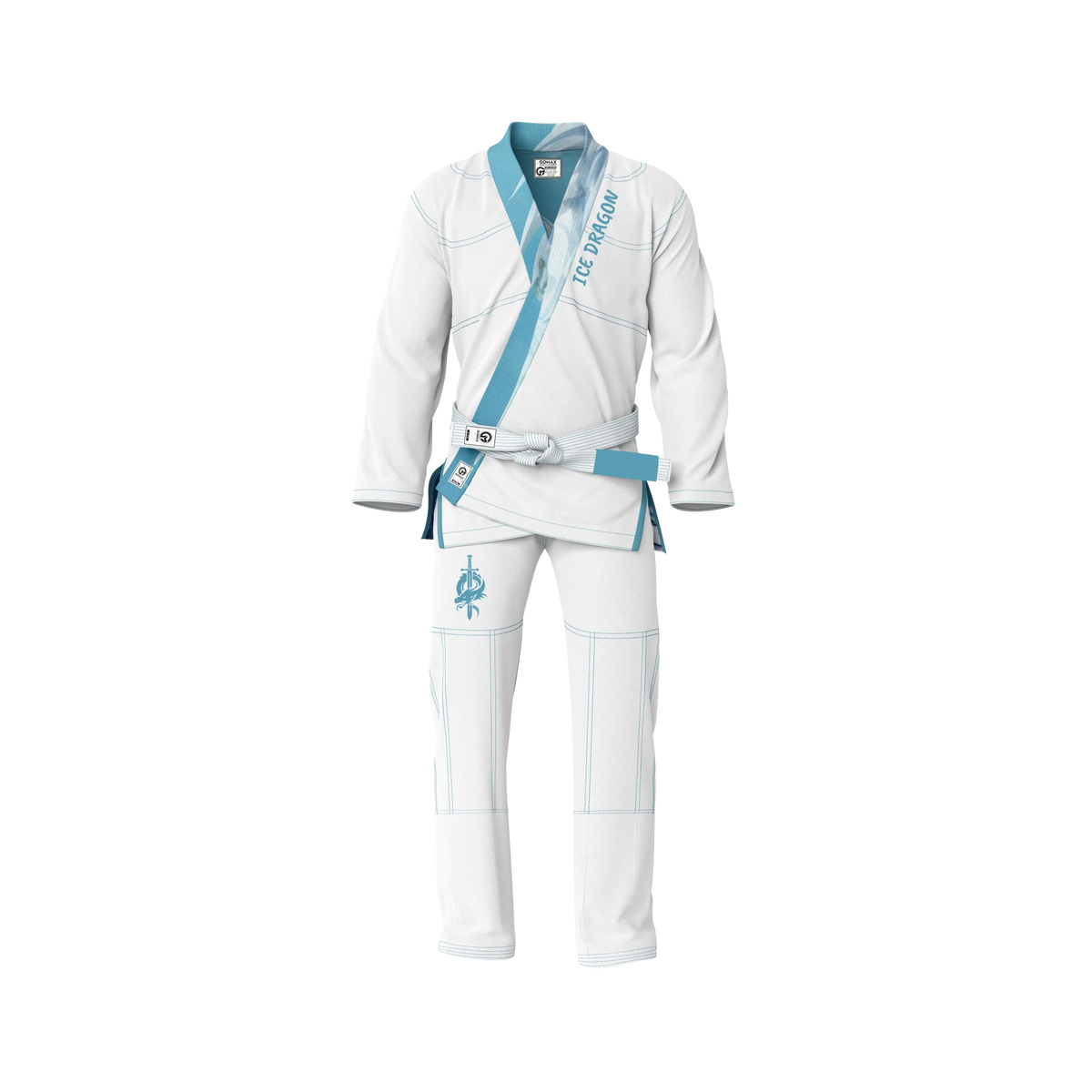 White Ice Dragon BJJ GI - Sublimation Brazilian Jiu Jitsu Gi - Premium Elite Series