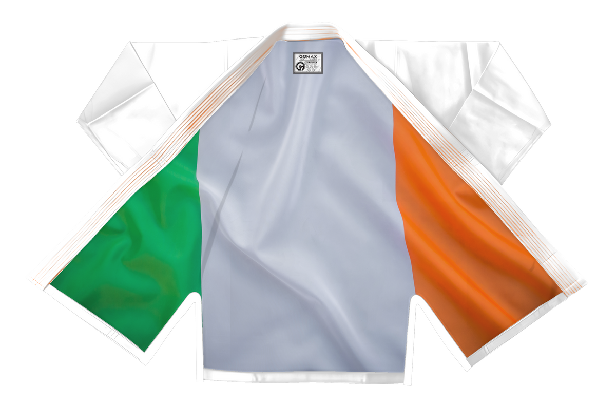 Ireland White Sublimation Brazilian Jiu Jitsu Gi - Patriotic Series - Flagwave (BJJ GI)
