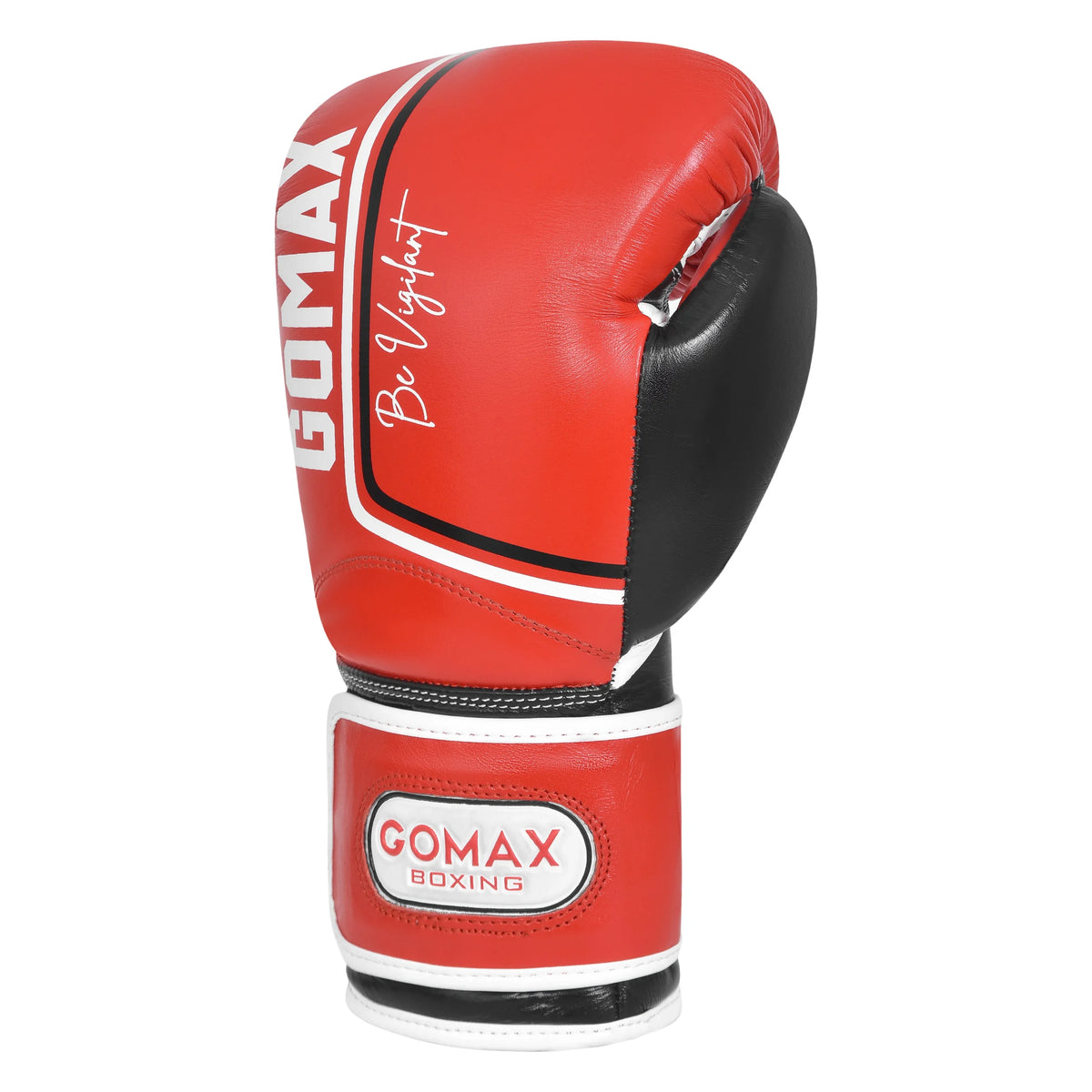 professional leather boxing gloves in red color