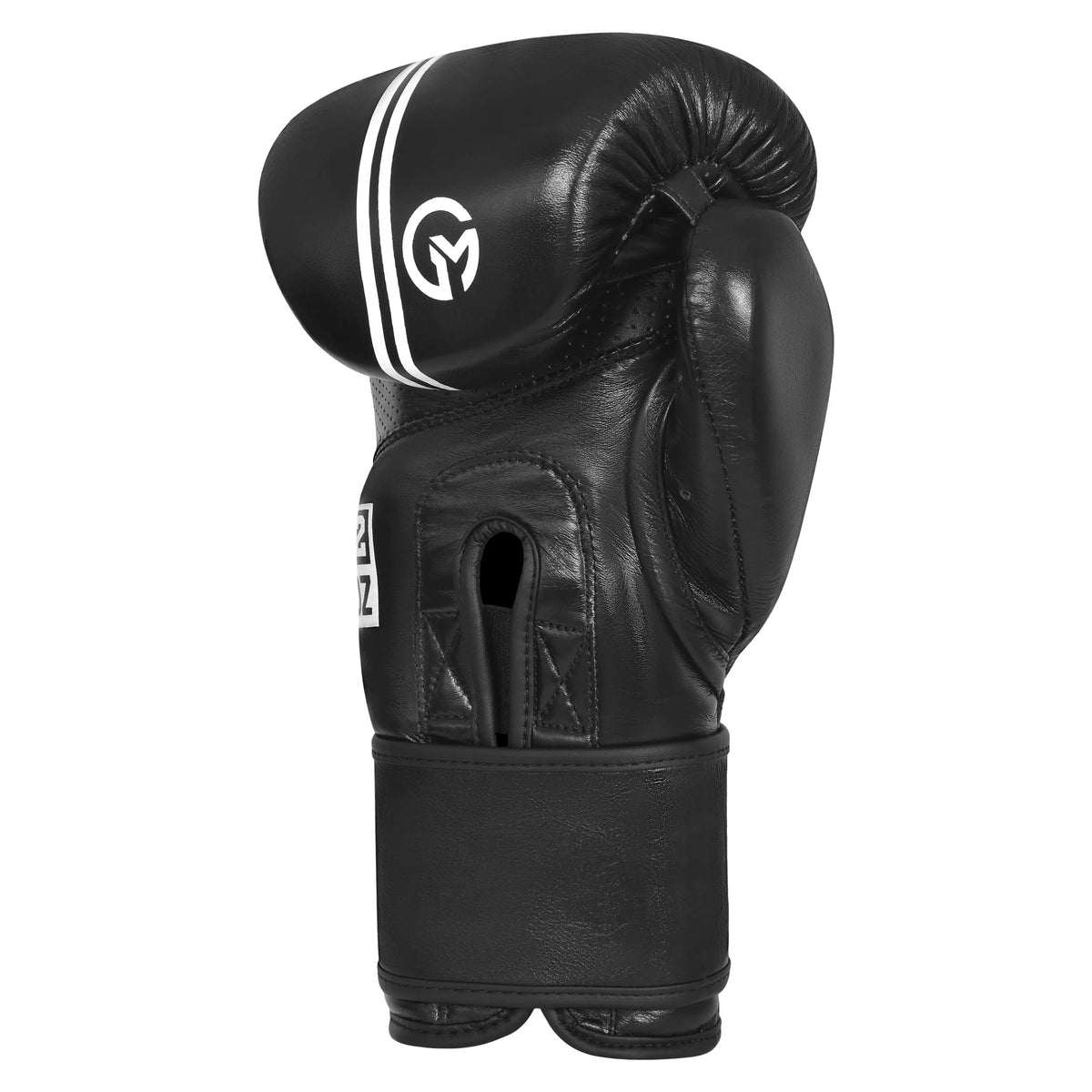 durable leather sparring gloves in black color