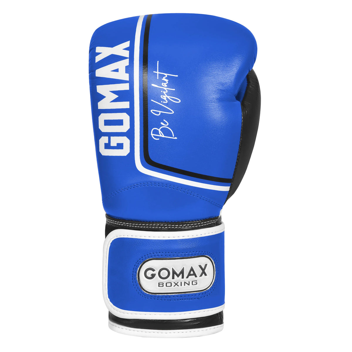 blue boxing gloves made from genuine leather