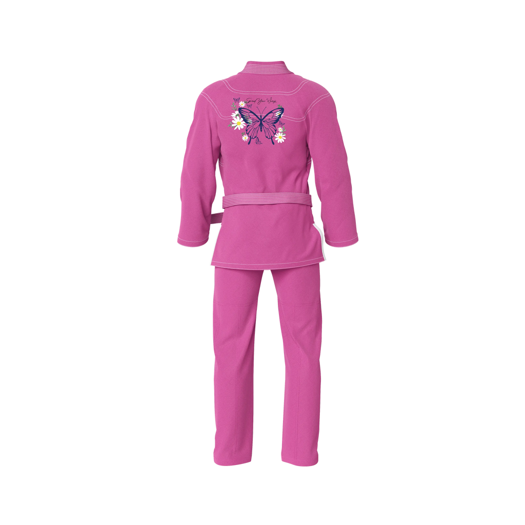 Just Butterfly Sublimation Pink Brazilian Jiu Jitsu Gi - Premium Summit Series (BJJ GI)