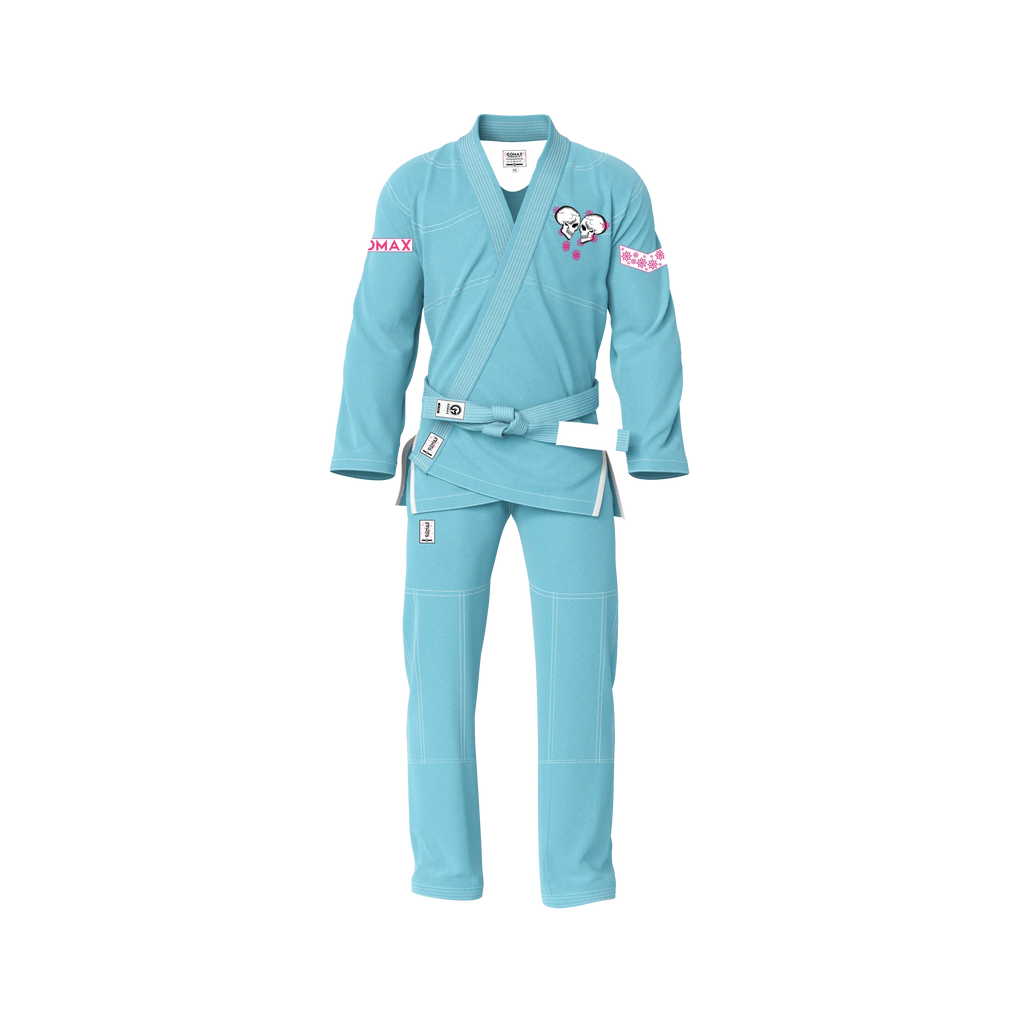 Light Blue BJJ Gi with pearl weave jacket and reinforced ripstop pants