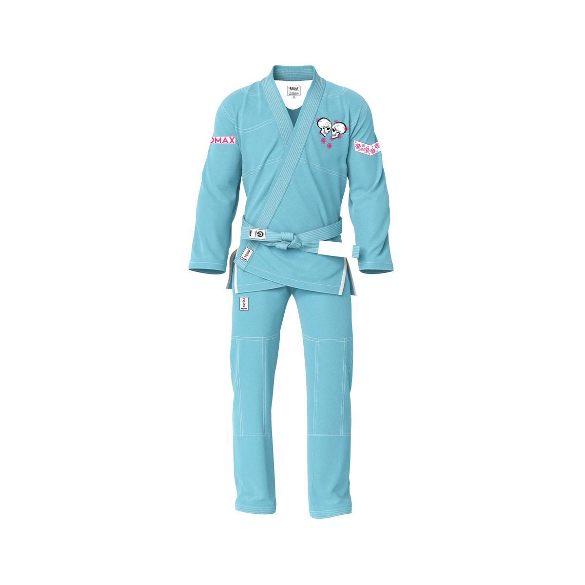 Light Blue BJJ Gi with pearl weave jacket and reinforced ripstop pants