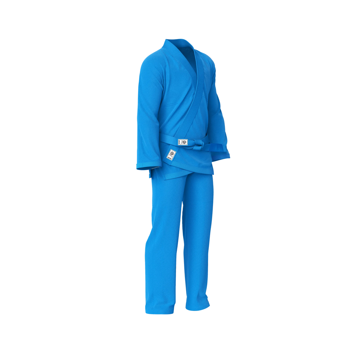 Summer-ready blue gi side angle showcasing lightweight fit and durable seams