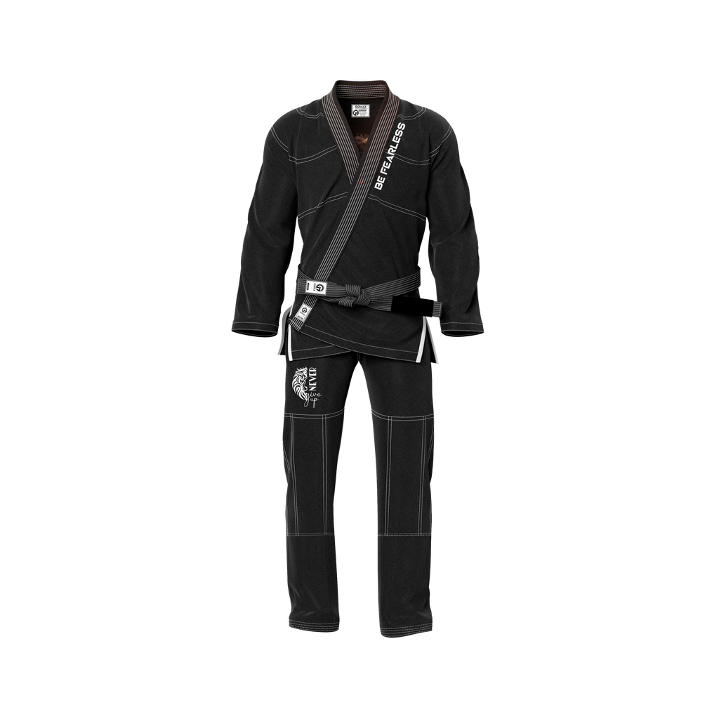 Lion Be Fearless Sublimation Black Brazilian Jiu Jitsu Gi - Premium Elite Series (BJJ GI)