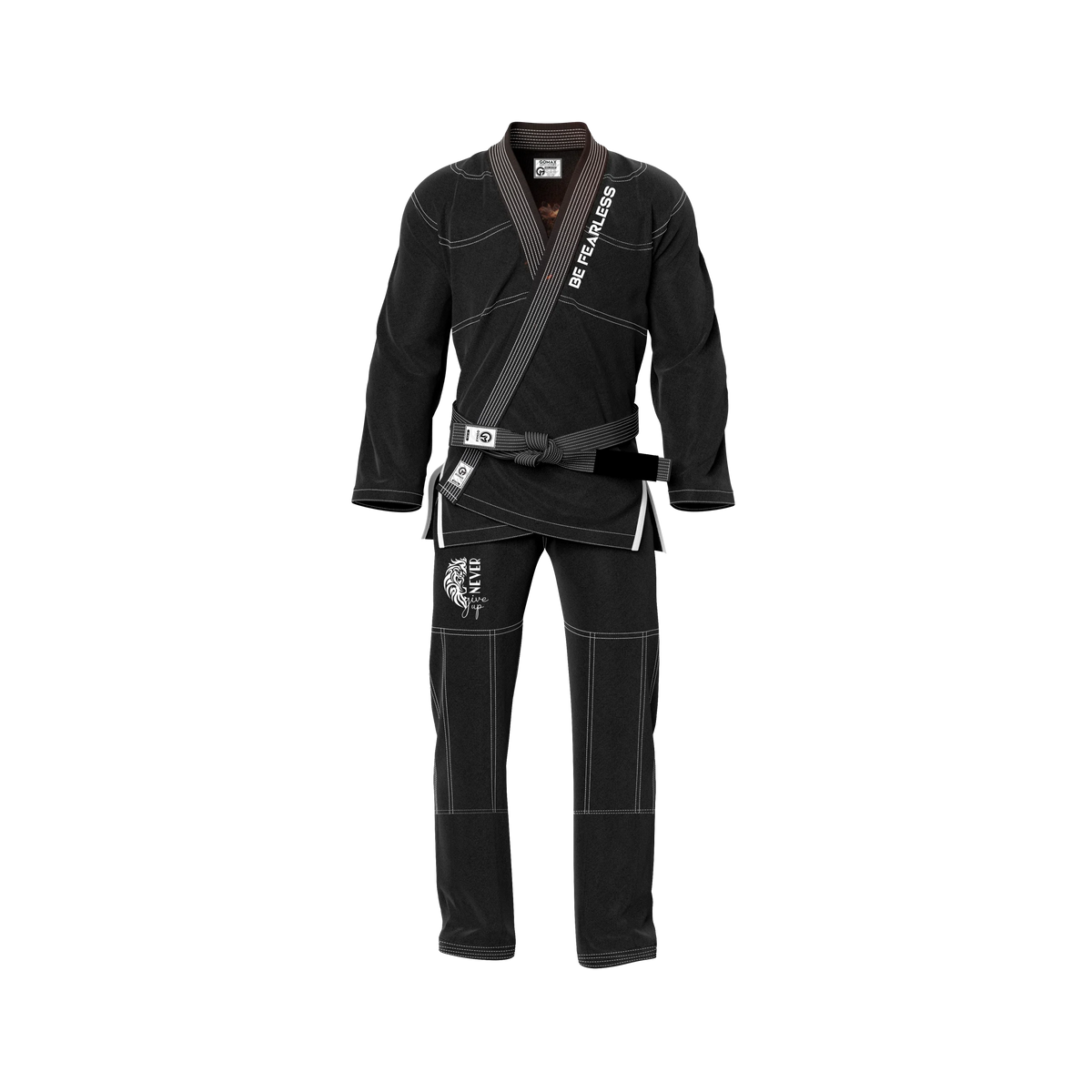Lion Be Fearless Sublimation Black Brazilian Jiu Jitsu Gi - Premium Elite Series (BJJ GI)
