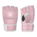 MMA padded gloves with Queen Pink design and wrist support for sparring and training