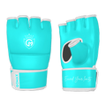 MMA open palm gloves with Queen Sky Blue design for striking, grappling, and bag work