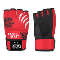 MMA grappling gloves with wolf design and open-palm grip for hybrid training