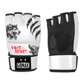 MMA bag gloves with wolf design and open-palm grip for striking and pad work