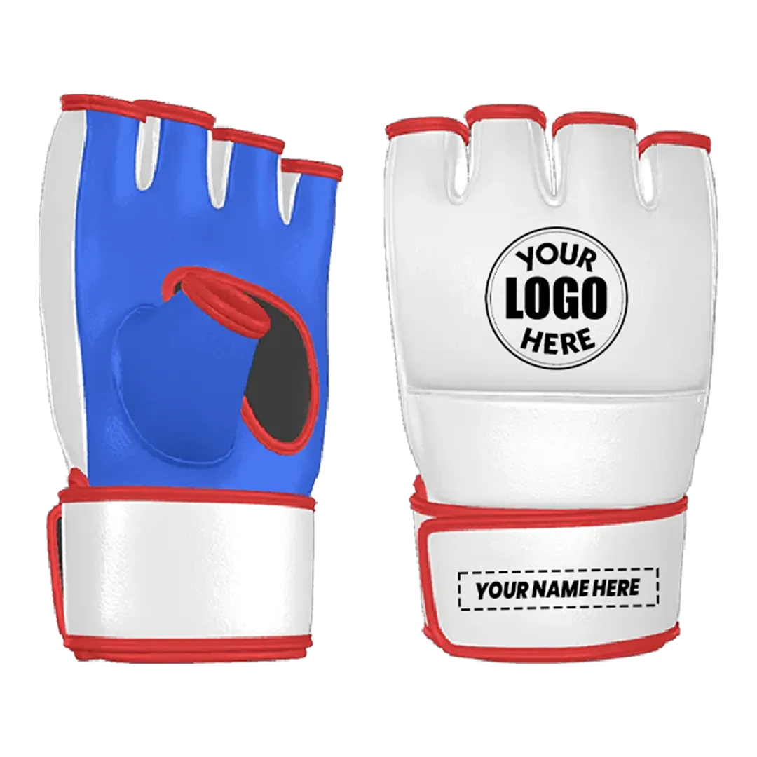 Custom MMA gloves with Vanguard Grip design and personalized wrist support