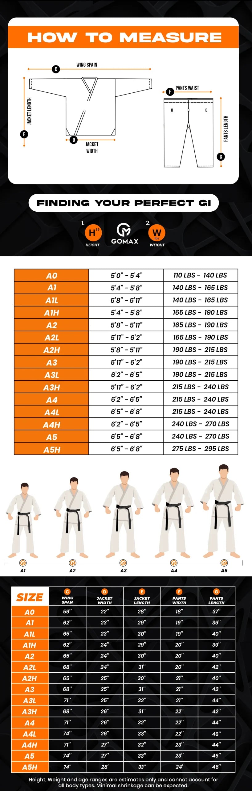 mens size chart