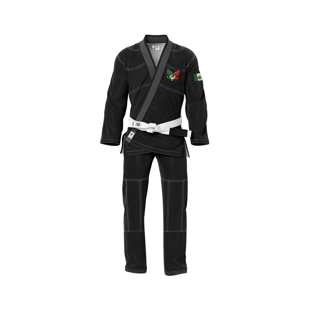 Mexican Black Sublimation Brazilian Jiu Jitsu Gi - Patriotic Series - Flagwave (BJJ GI)