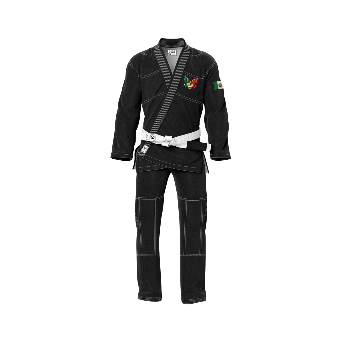 Mexican Black Sublimation Brazilian Jiu Jitsu Gi - Patriotic Series - Flagwave (BJJ GI)