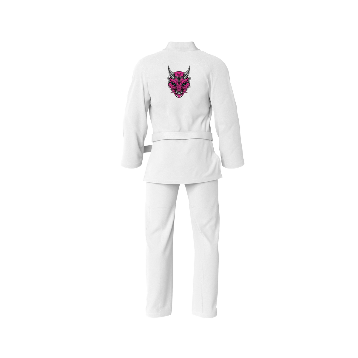 White Oni Mask Sublimation Brazilian Jiu Jitsu Gi - Premium Summit Series (BJJ GI)