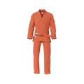 Entry-level orange BJJ gi worn by white belt during jiu jitsu training