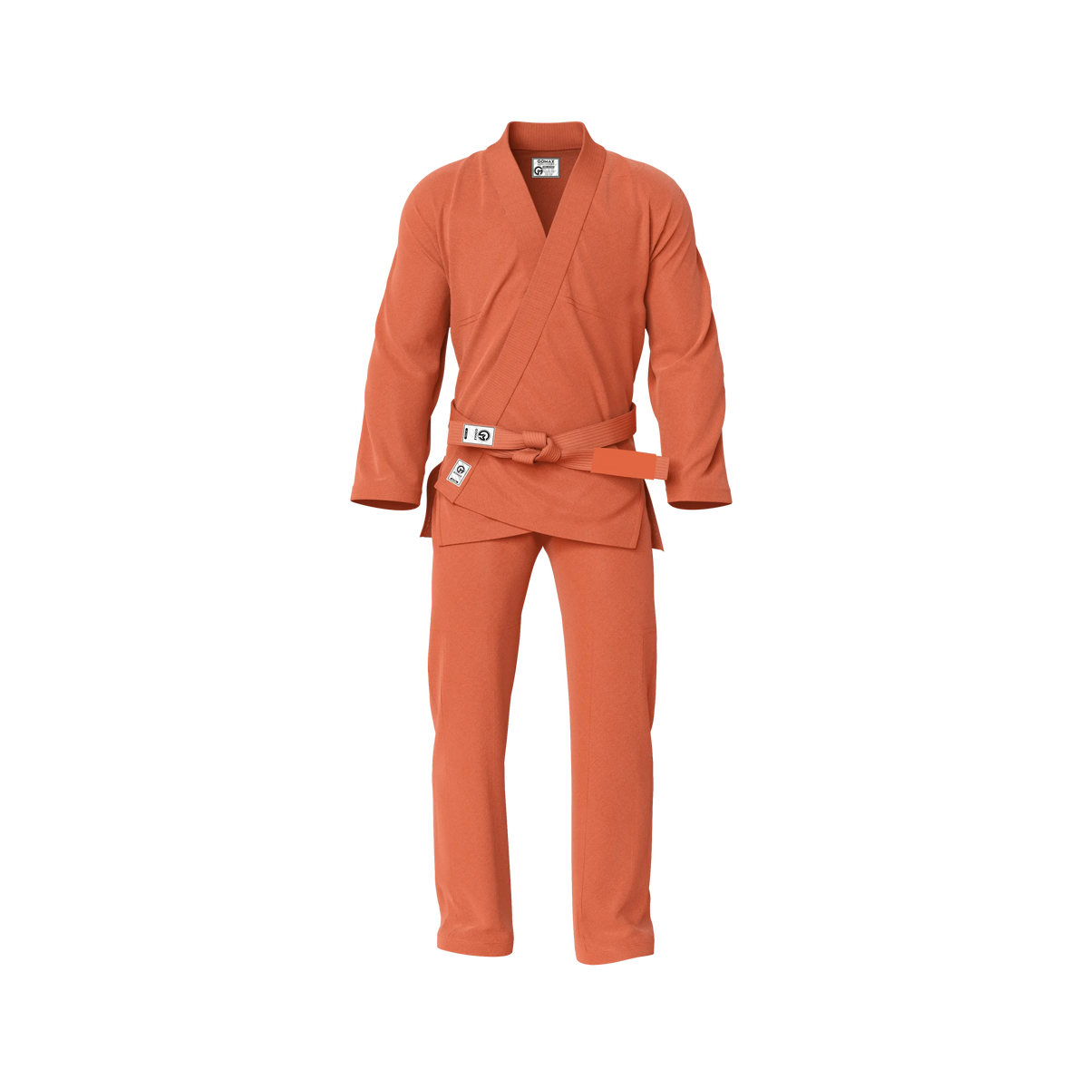 Entry-level orange BJJ gi worn by white belt during jiu jitsu training