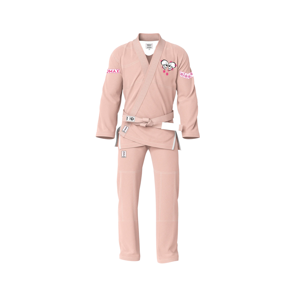 Peach BJJ Gi with pearl weave jacket and reinforced ripstop pants