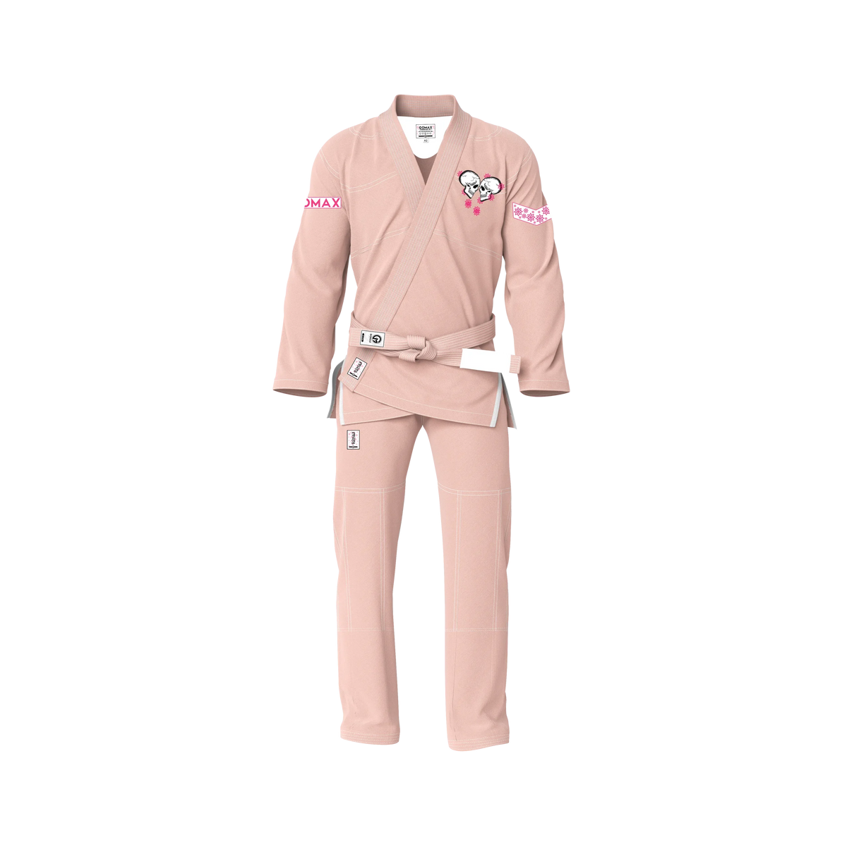 Peach BJJ Gi with pearl weave jacket and reinforced ripstop pants