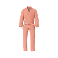 Peach gi for kids front view showing pastel design and durable cotton weave