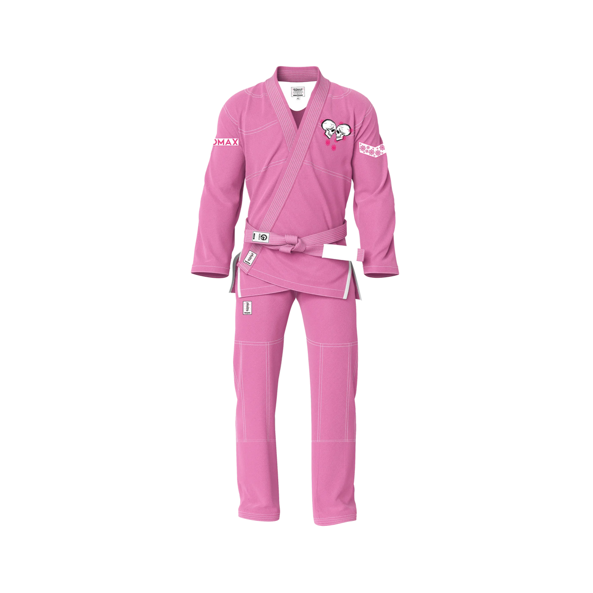 Pink BJJ Gi with pearl weave jacket and reinforced ripstop pants