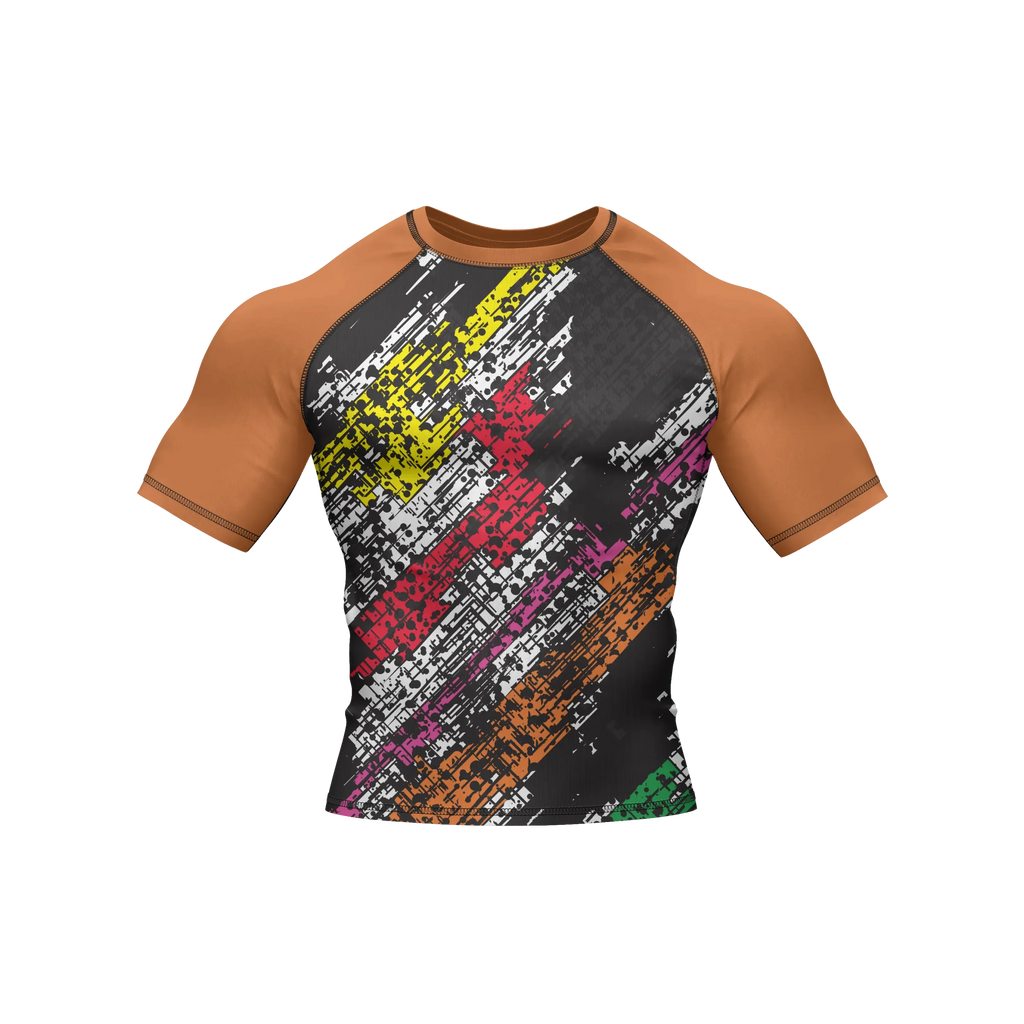 Pixel Surge - Premium BJJ Rash Guard / Compression Top for Men/Women