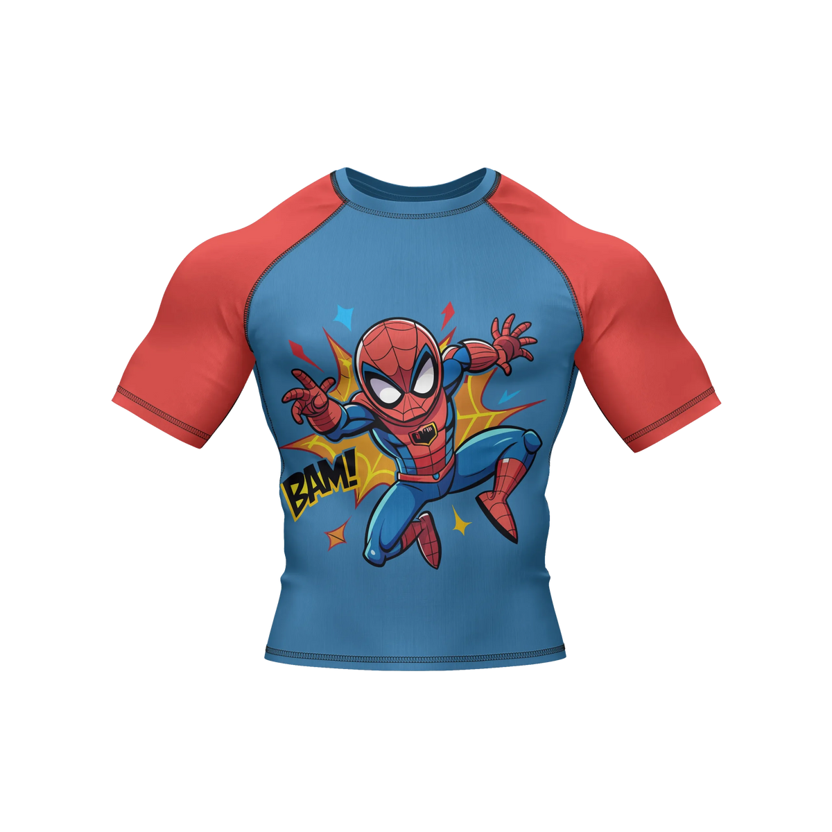 Bam! Web Warrior - Premium BJJ Rash Guard / Compression Top for Kids (Tiny Titans)