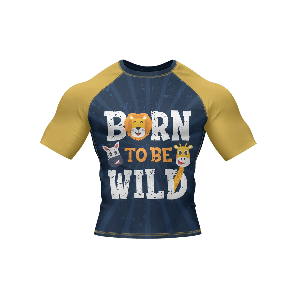 Born to Be Wild - Premium BJJ Rash Guard / Compression Top for Kids (Tiny Titans)