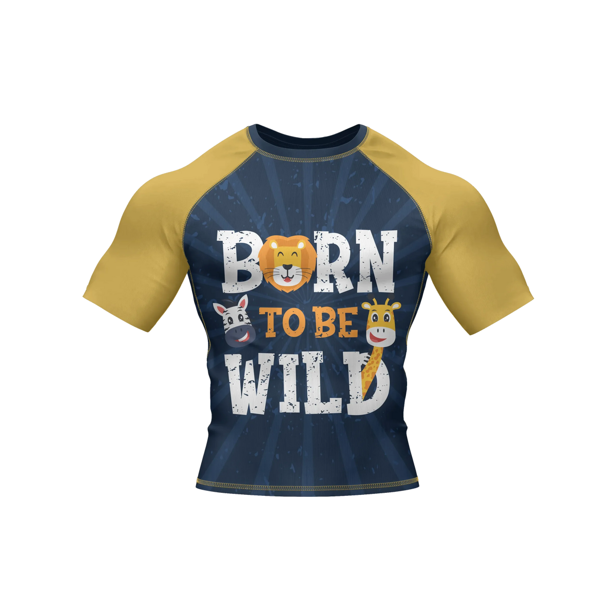 Born to Be Wild - Premium BJJ Rash Guard / Compression Top for Kids (Tiny Titans)