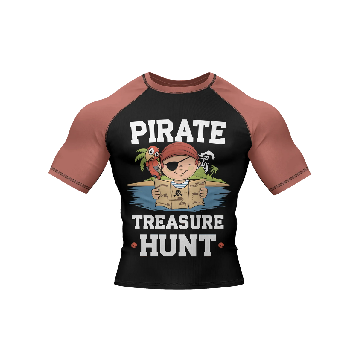 Pirate Treasure Hunt - Premium BJJ Rash Guard / Compression Top for Kids (Tiny Titans)