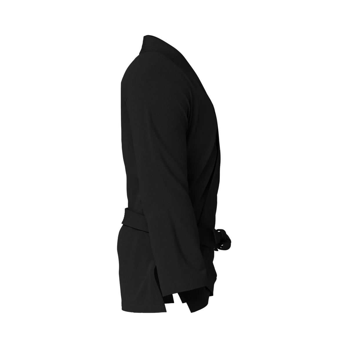 Durable black gi for training sessions, tailored for men seeking comfort and IBJJF-compliant performance.