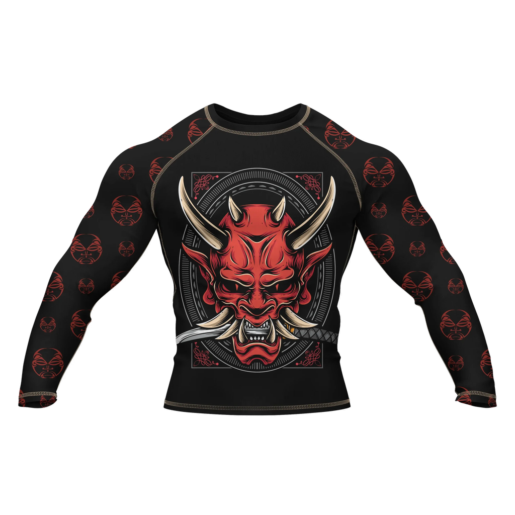 Oni Mask 6 - Premium BJJ Rash Guard / Compression Top for Men/Women (Guardian Line)