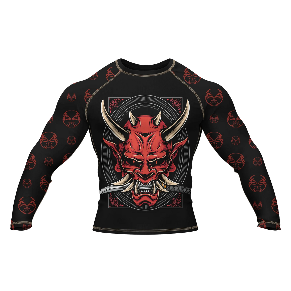 Oni Mask 6 - Premium BJJ Rash Guard / Compression Top for Men/Women (Guardian Line)