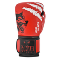 Iron Strike Pro Wolf Boxing Glove Red/Black – premium leather boxing glove front view