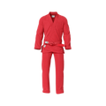 Red gi lightweight design worn by athlete during sparring session in academy setting