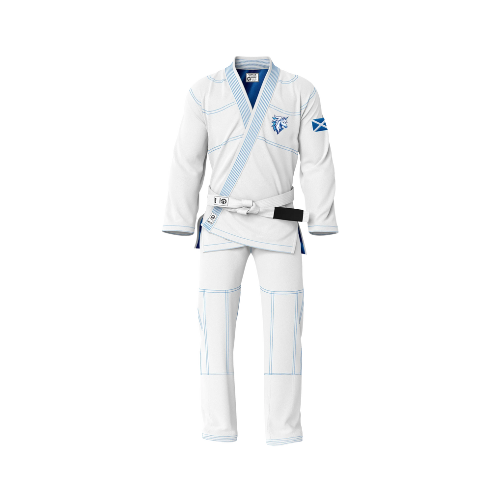 Scotland White Sublimation Brazilian Jiu Jitsu Gi - Patriotic Series - Flagwave (BJJ GI)