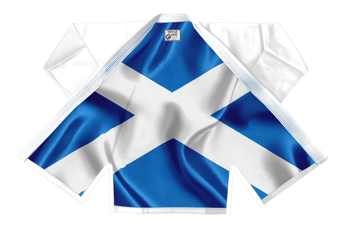 Scotland White Sublimation Brazilian Jiu Jitsu Gi - Patriotic Series - Flagwave (BJJ GI)