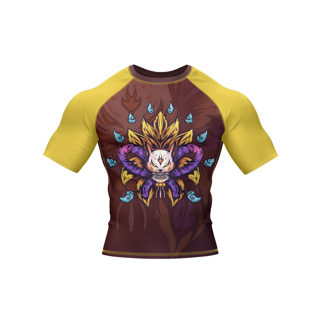 Skull Bloom - Premium BJJ Rash Guard / Compression Top for Men/Women (Guardian Line)