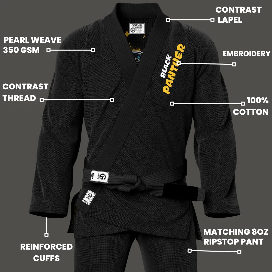 Black Panther Sublimation Black Brazilian Jiu Jitsu Gi - Premium Summit Series (BJJ GI)