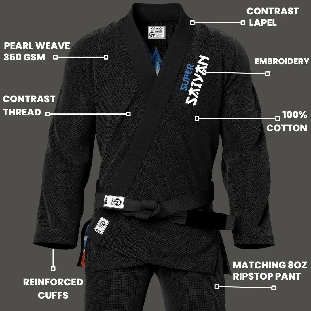 Super Saiyan Sublimation Black Brazilian Jiu Jitsu Gi - Premium Summit Series (BJJ GI)