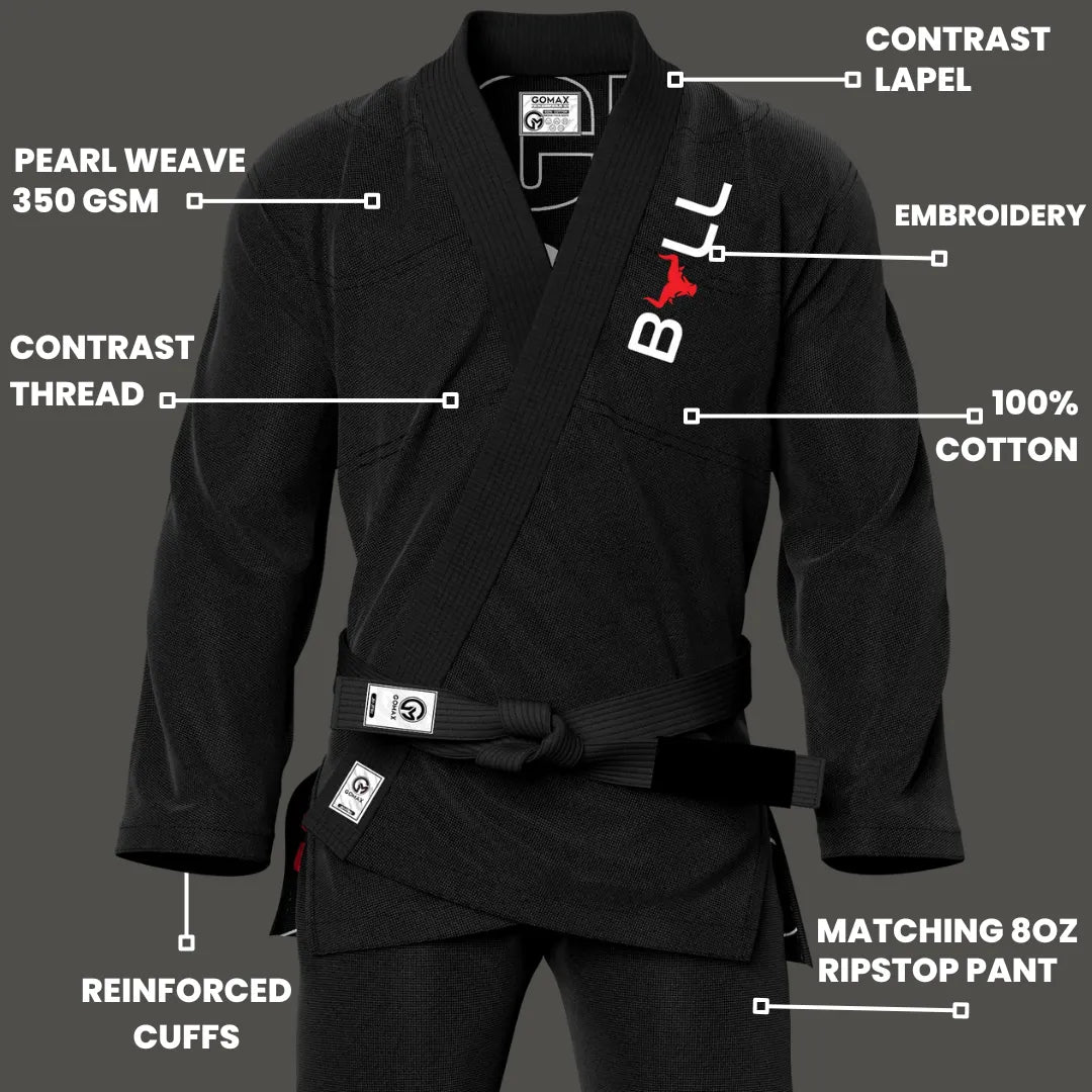 Bull Sublimation Black Brazilian Jiu Jitsu Gi - Premium Summit Series (BJJ GI)