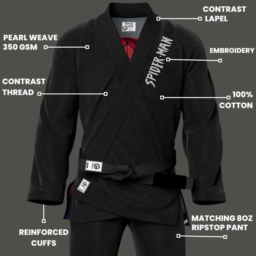 Spider Man Sublimation Black Brazilian Jiu Jitsu Gi - Premium Summit Series (BJJ GI)