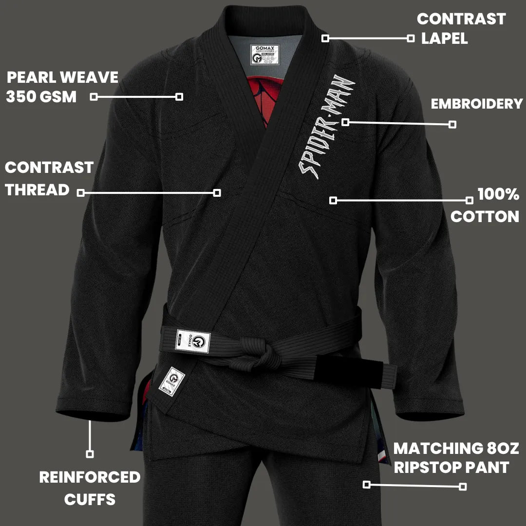 Spider Man Sublimation Black Brazilian Jiu Jitsu Gi - Premium Summit Series (BJJ GI)